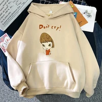yoshitomo nara dont cry letter print hoodies cartoon comic cute graphic sweatshirts aesthetic harajuku couple clothes for girls