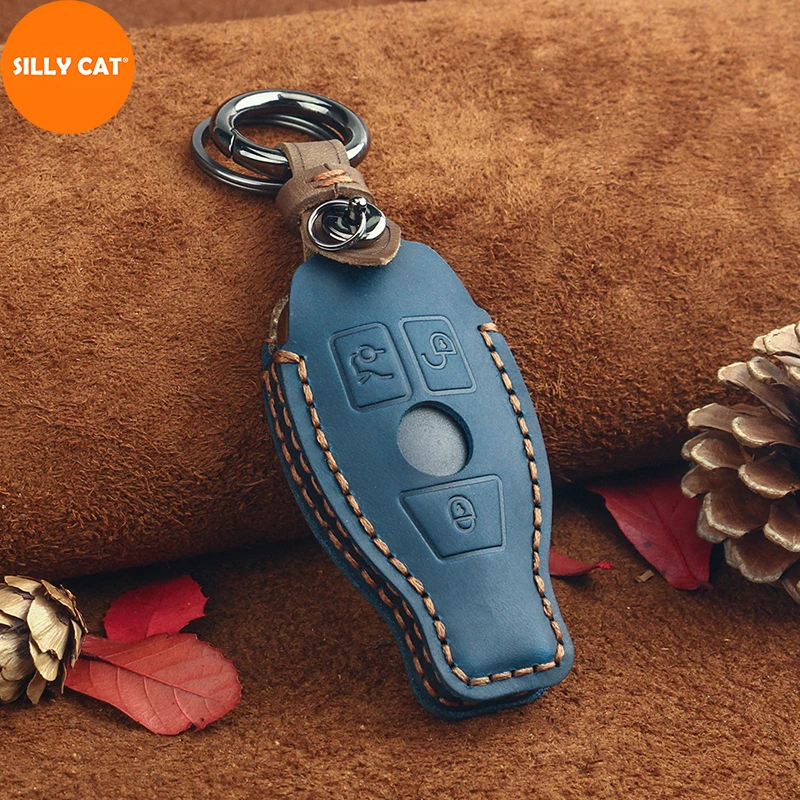 

Leather Car Key Case Cover Fob Suit For Mercedes Benz Key Fob Cover A B GLC CLA GLA CLS S E C Class W204 W205 W212 W176 W222