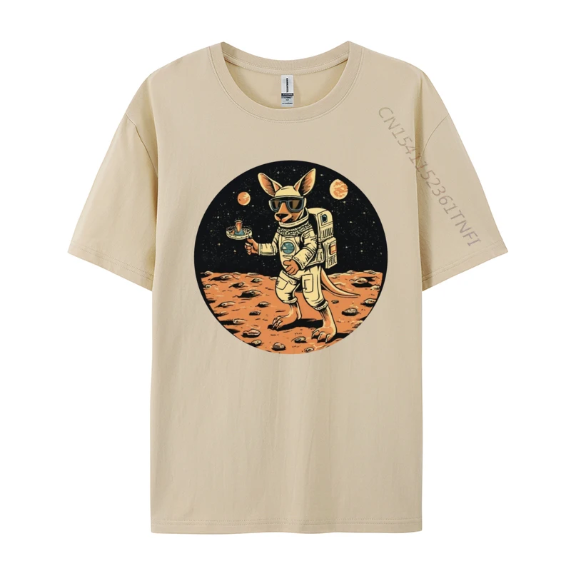 Футболка Teeshirt с изображением астронавта-кенгуру коллекционная принтом для