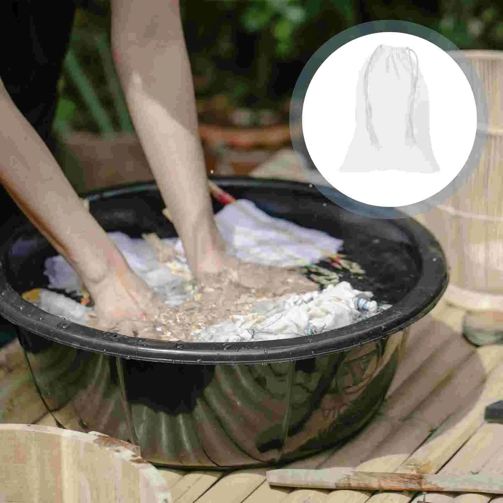 

2pcs White Plain Drawing Drawstring Bag Practical Tie-dye Drawstring Bag DIY Supply