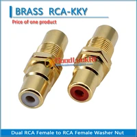 dual rca female to rca female washer nut audio and video connection brass lotus rf connector extension conversion