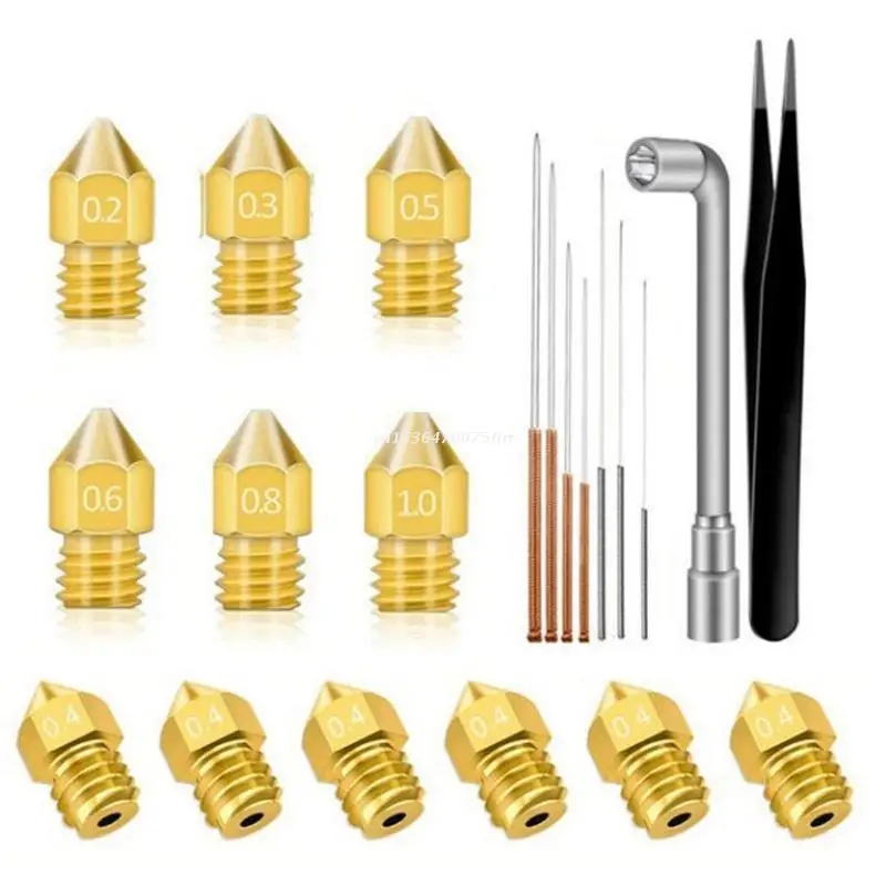 

Набор для чистки игл MK8 для сопла, латунный экструдер M6 0,2 0,3 0,4 0,5 0,6 0,8 1,0 мм, Прямая поставка