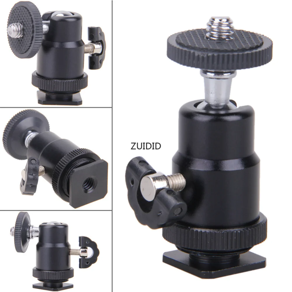 

5 PCS 1/4" Screw Rotary Mount Stand Aluminum Mini Tripod Ball Head Flash Bracket Holder for Canon Nikon Video DSLR DV Camera