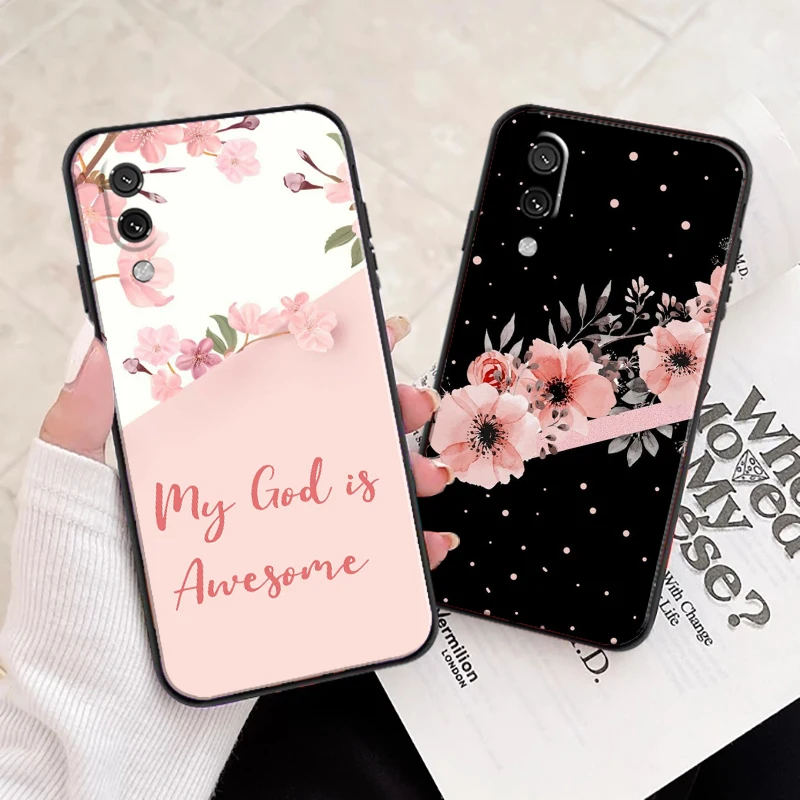 

Flower Letter Pink For Xiaomi Mi 11 Lite Phone Case Silicone Cover Soft Carcasa Black Coque Funda