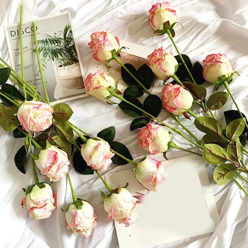 Искусственная Роза с имитацией сгоревшей кромки Реалистичная искусственная