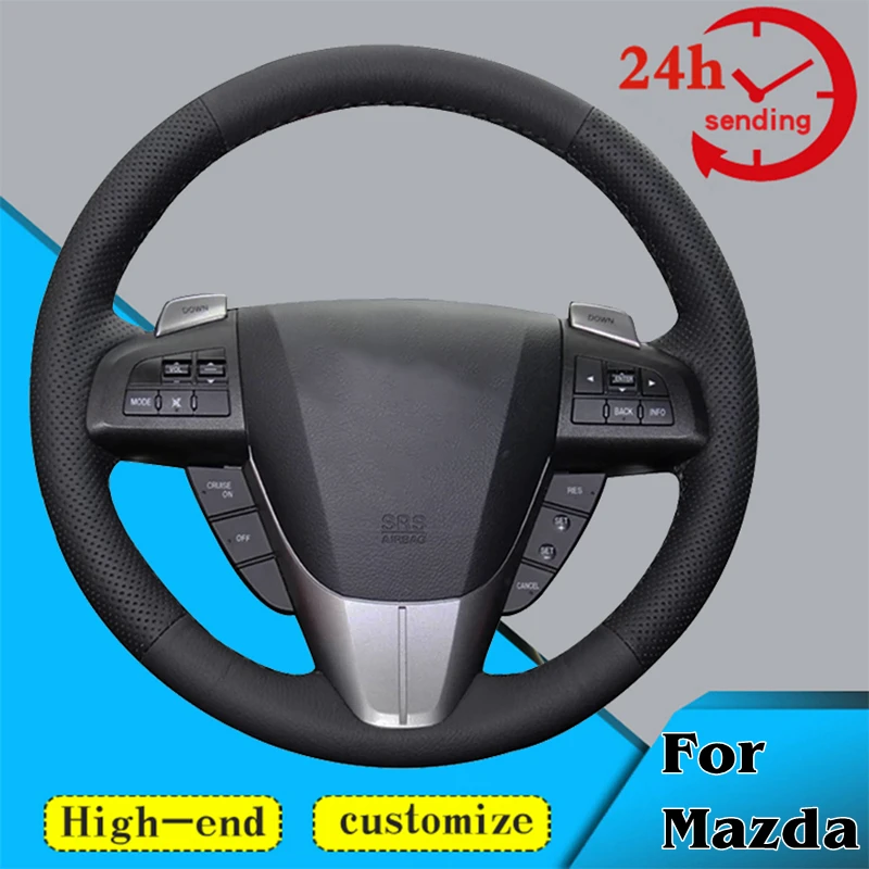 

Custom Car Steering Wheel Braid Cover Soft 100% Fit For Mazda 3 Mazda CX7 2011 2012 2013 Auto Interior Accessories Steering Wrap