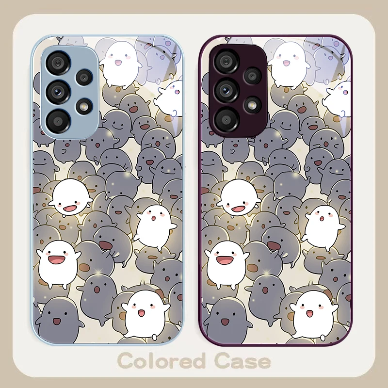Glowing white animal perso For Samsung Galaxy S24 Plus S20 21 FE S23 Ultra S8 9 A70 72 73 50 51 52 53 Tempered Glass Phone Case
