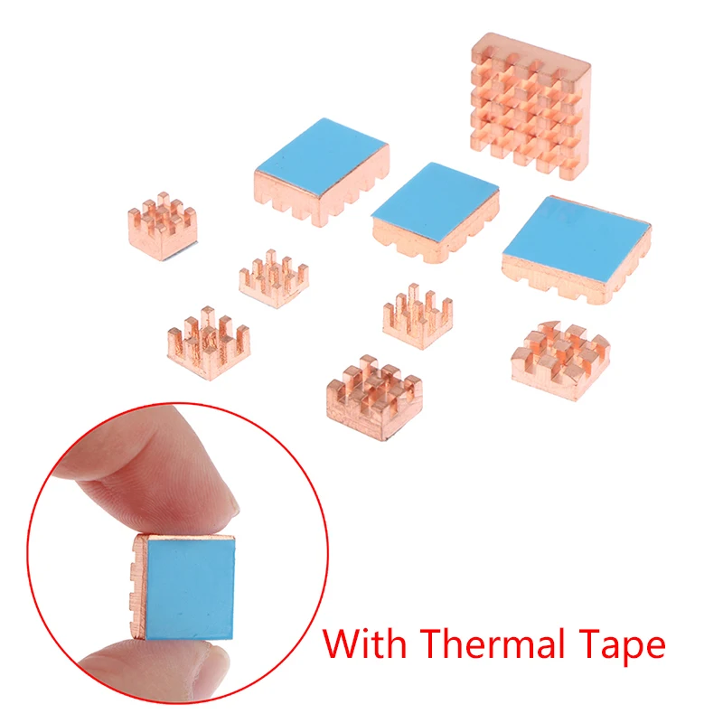 

1Pc All Pure Copper Pin Fins Heatsink Cooler With Thermal Tape for Laptop GPU CPU VGA Chip Computer Component Heat Dissipation