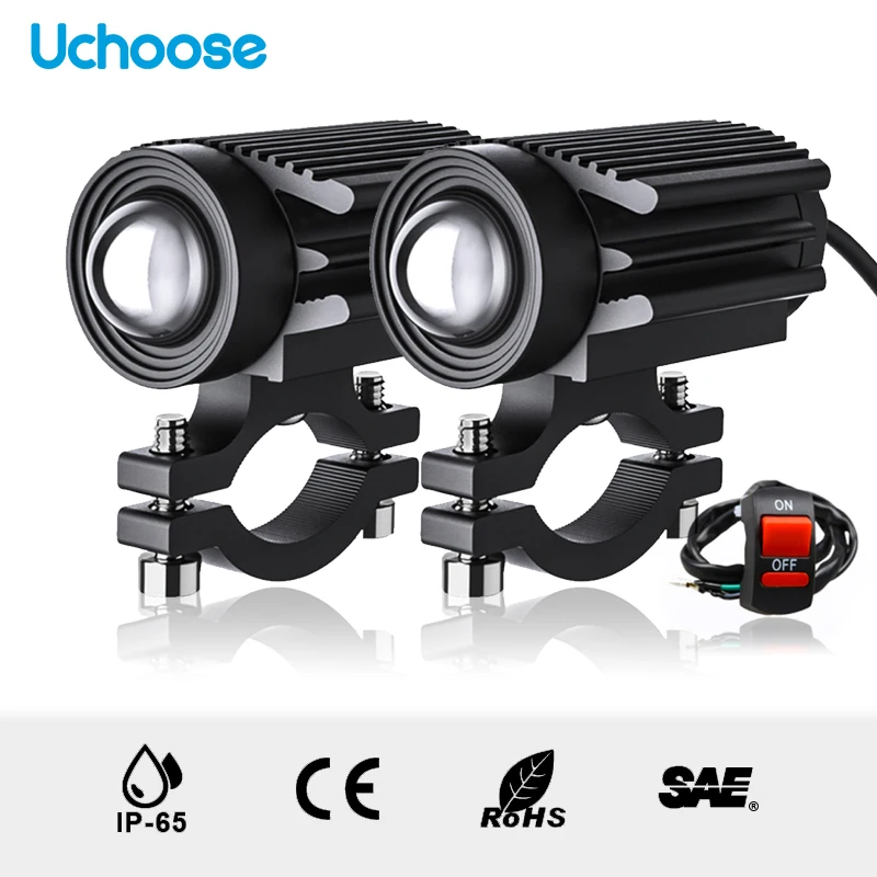

2022 LED Motorcycle Spotlight Lens Two-color Electric Vehicle Motorcycle Light External Work Light Modified Led Light Mini Light