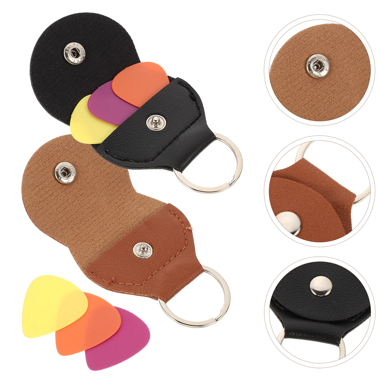 

Guitar Pick Holder Plectrum Portable Plectrums Picks Storage Organizer Keychain