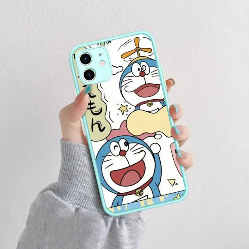Cute D-Dora-emonS Phone Case for iPhone 14 11 12 13 Mini Pro Max 8 7 Plus X XR XS MAX Translucent Matte Cover