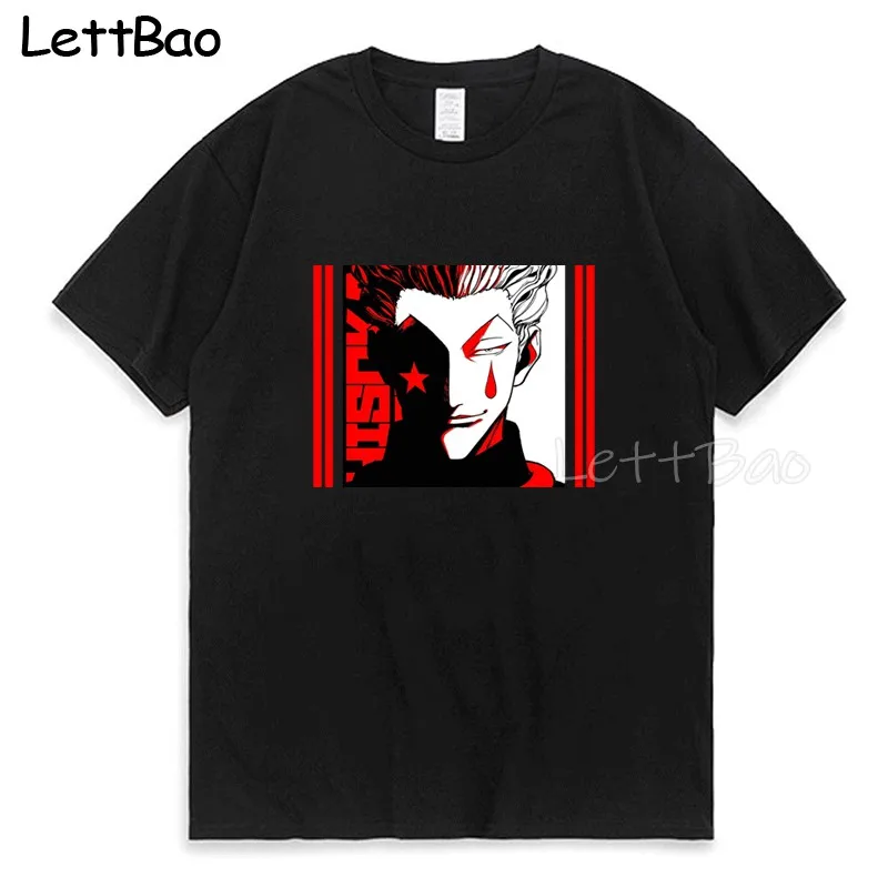 

Hisoka Hunter X Hunter Hip Hop Streetwear Printed T Shirts Men Harajuku Casual Cotton Loose O-Neck Tees Unisex Summer Tops Black