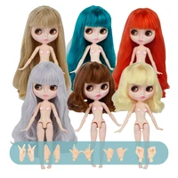 yummon blyth doll 16 joint body bjd doll toy white shiny face with extra hands suitable diy change dolls for girls