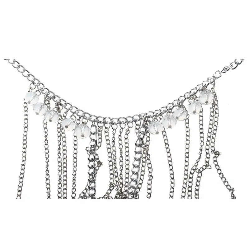 

Silver Summer Style Fashion Jewelry Punk Metal Multilayer Tassel Body Chain Gold Silver Plated Long Crystal Necklace For Women