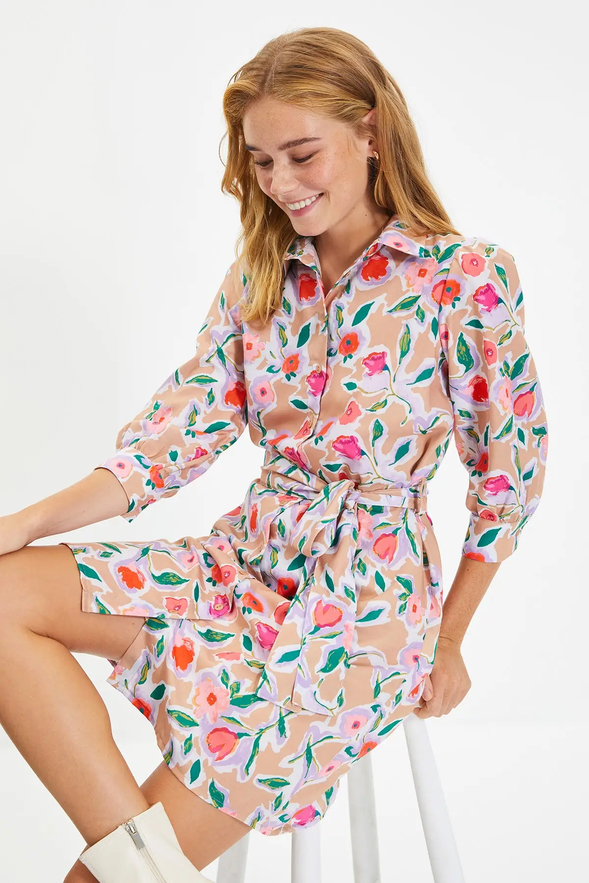 Trendyol Belted Shirt Dress TWOAW22EL1292