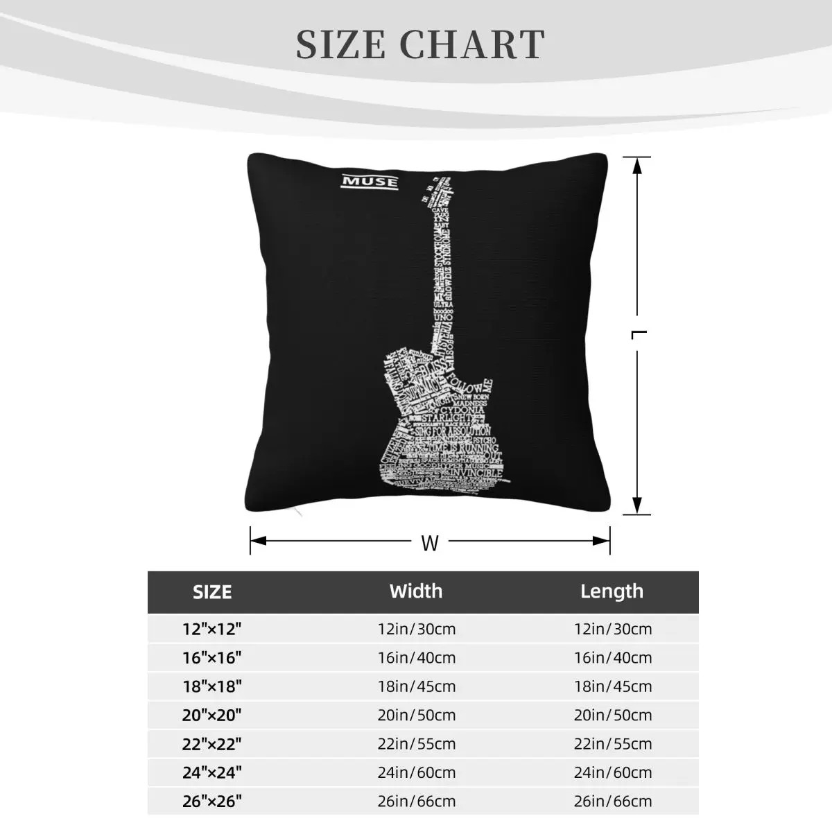 Muse V2 Matthew Bellamy Гитарный логотип All Titles Dtg Black S3Xl Дешевая цена Разное наволочка