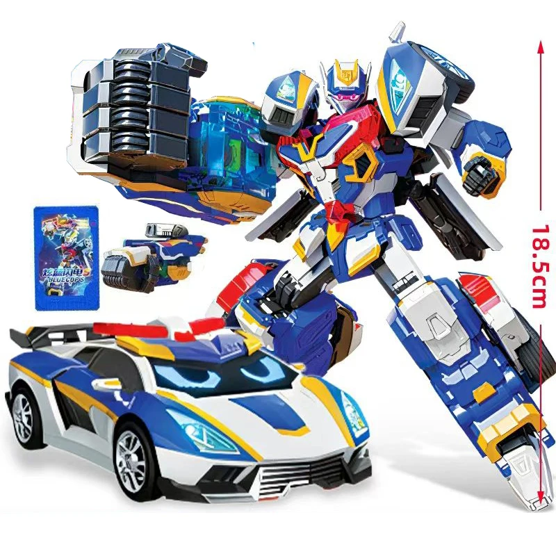 Синий робот-трансформер Blue Cop Trinity Rescue Cardbot: фигурка-робот-внедорожникгрузовик из ABS-пластика – игрушка-модель для подарка (art.: 3920da0fcdca6) - 3920da0fcdca6