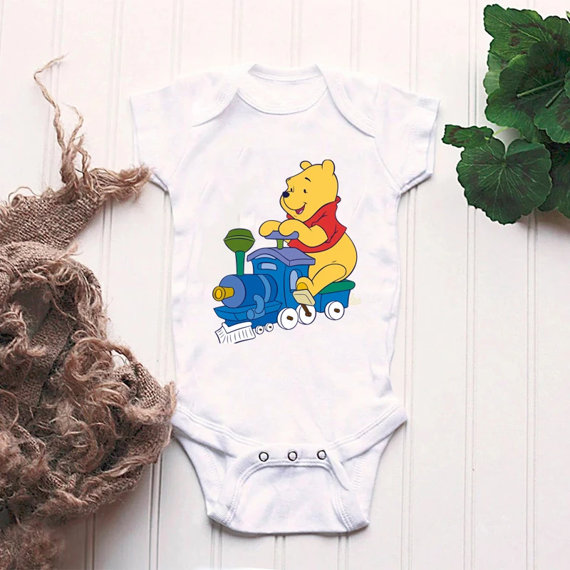 

Summer Newborn Baby Bodysuit Boys Girls Short Sleeve Pooh Bear Rompers Infant Cute Jumpsuit Baby Kawaii Girls One Piece Outfits