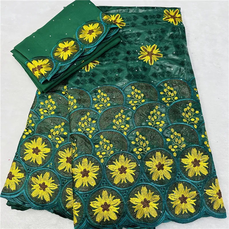 

5+2 yards African Bazin Riche Brode Fabric With Scarf Latest Fashion Embroidery Basin lace fabric For wedding part 4L090506