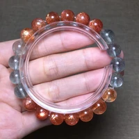 natural gold sunstone strawberry quartz orange beryl bracelet 9mm arusha clear rectangle beads women bangle aaaaaa