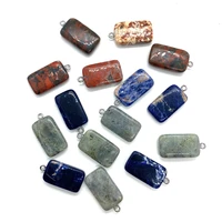 5pcspack fashion natural semi precious stone pendants rectangle shaped diy for making necklace earrings 15x29 mm size 3 colors