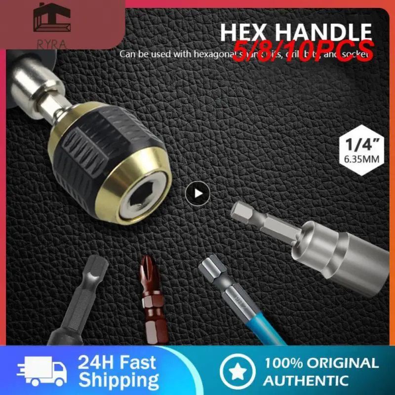 

5/8/10PCS 50mm Rod Drill Bit Holder Hexagonal Shank 1/4" Hex Shank Drill Screwdriver Adapter Self-locking Impact Driver
