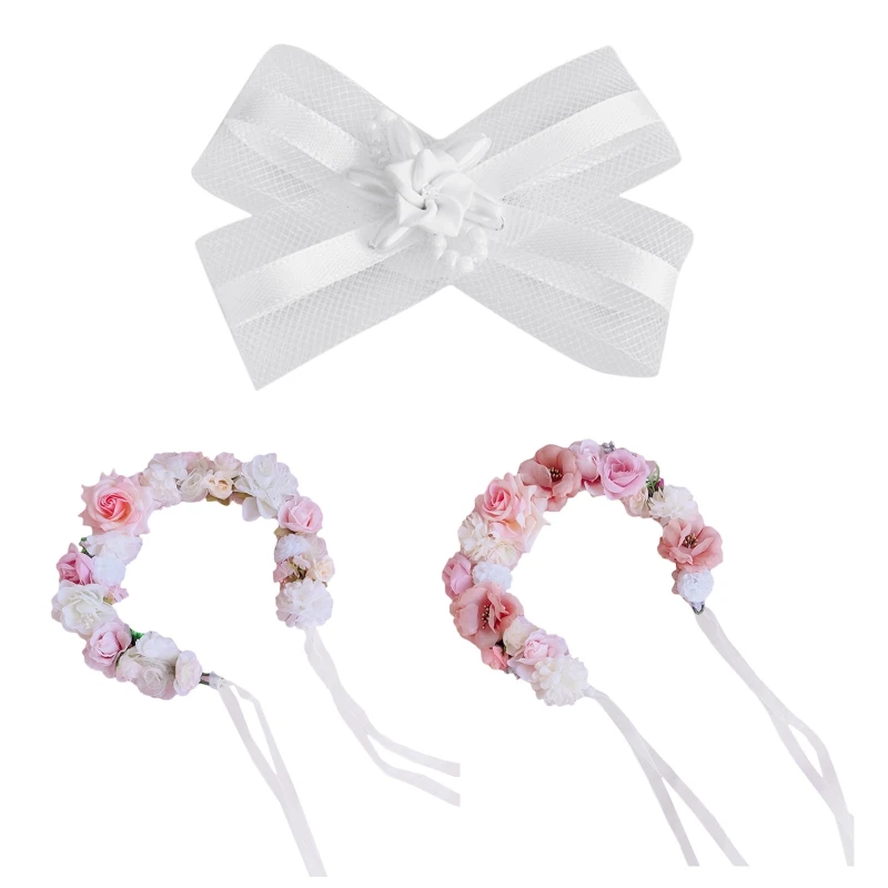 

Flower Hair Band Thin Side Crowns Wedding Headband for Girls Hair Supplies