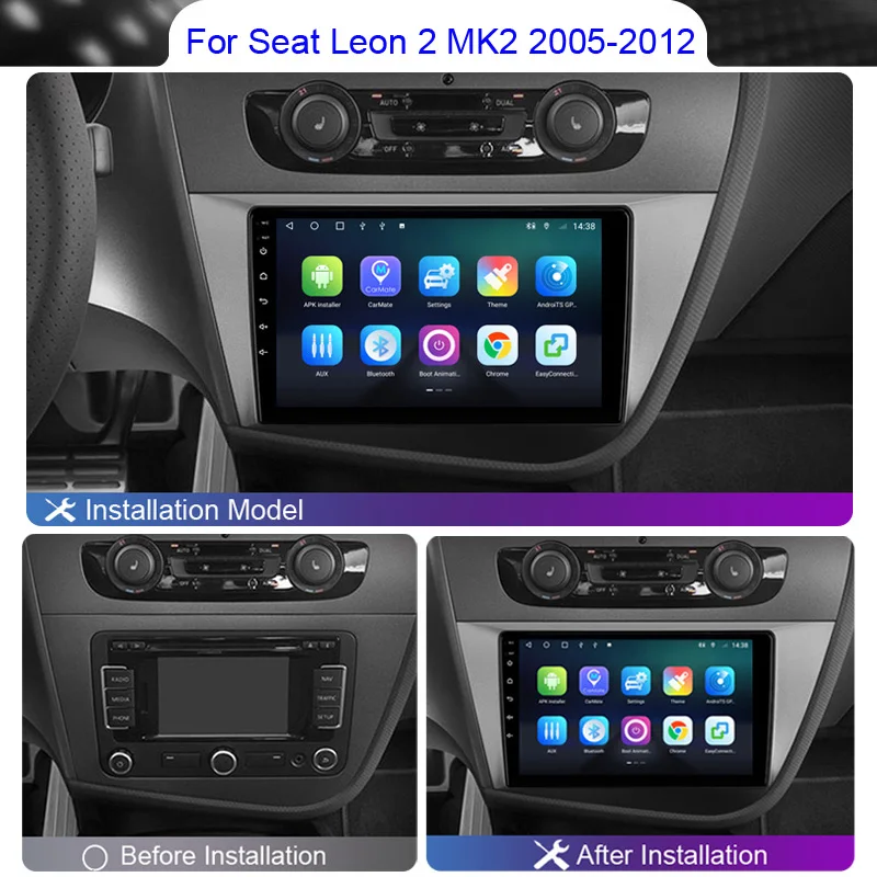 8 + 256 Android 12 Автомобильный радиоприемник Мультимедийный Carplay для Seat Leon 2 mk2 LHD RHD