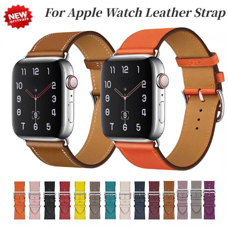 Premium Leather Strap For Apple watch UItra 49mm 45mm 41mm 44mm 42mm 40mm 38mm Bracelet Wristband Belt iWatch 7 6 5 4 3 SE Band