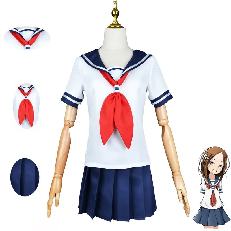 

Anime Teasing Master Takagi-san Cosplay Costume Shirt Skirt Tie Woman Man Kawaii JK Halloween Japanese School Uniform