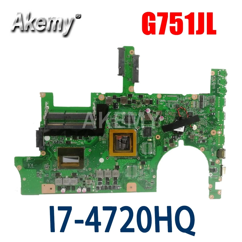 

Материнская плата для ноутбука Akemy 90NB0890-R02000 материнская плата ASUS ROG G751JL G751JT G751JY w/ I7-4720HQ GTX965M (V2G)