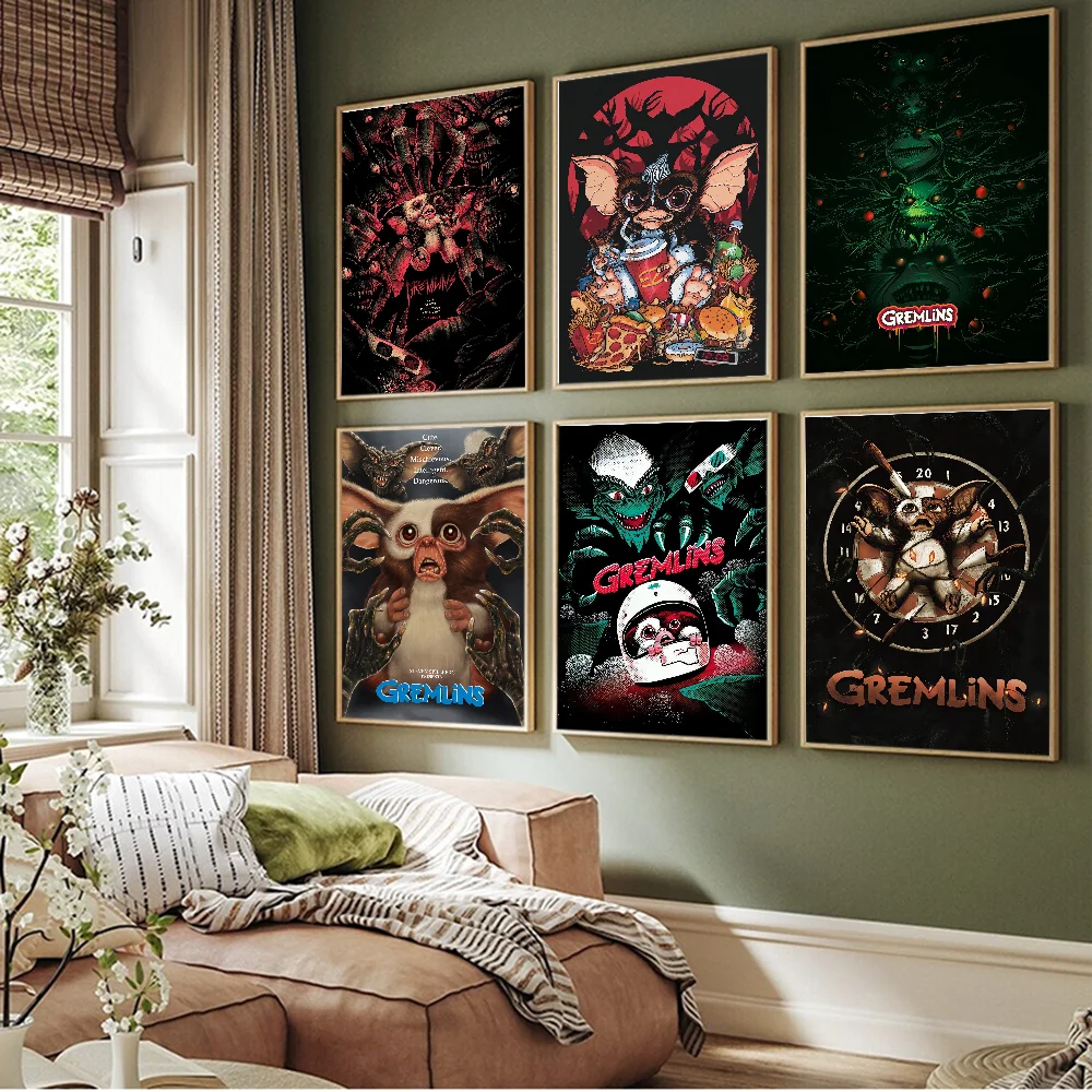 Классические винтажные постеры из фильма G-Gremlins-S с принтом белой бумаги милые