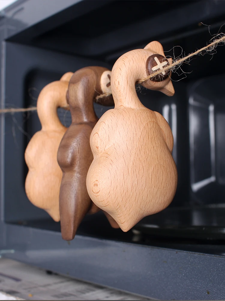 

Creative White Cut Chicken Roasted Duck Refridgerator Magnets Solid Wood Bottle Opener Interesting Funny Beer Bottle Opener