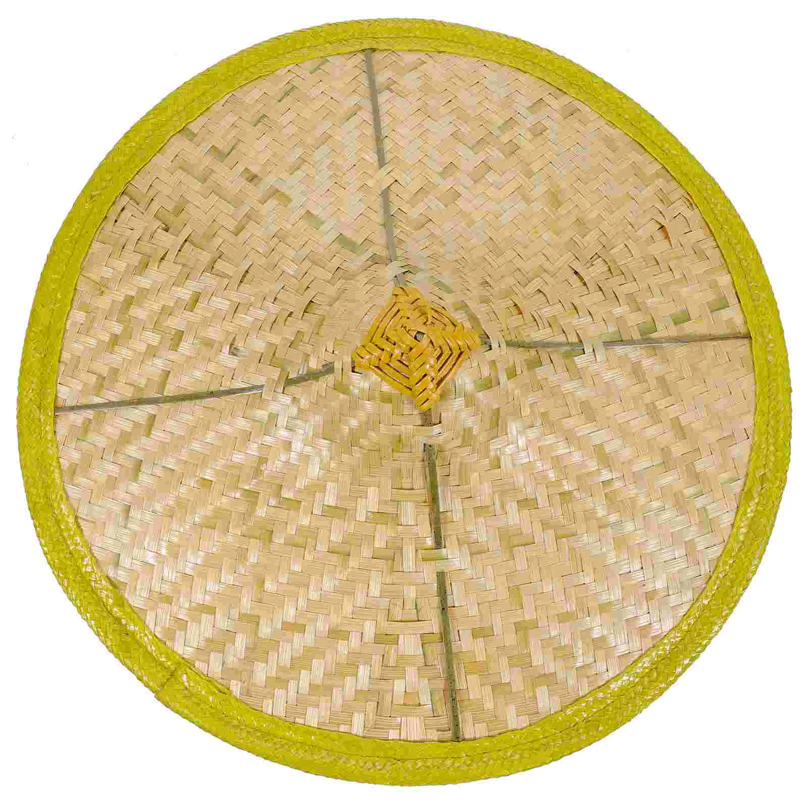 

Bamboo Hat Traditional Rain Caps Oriental Asian Hats Sunshine Blocking Woven Home Supplies Weaving Decor