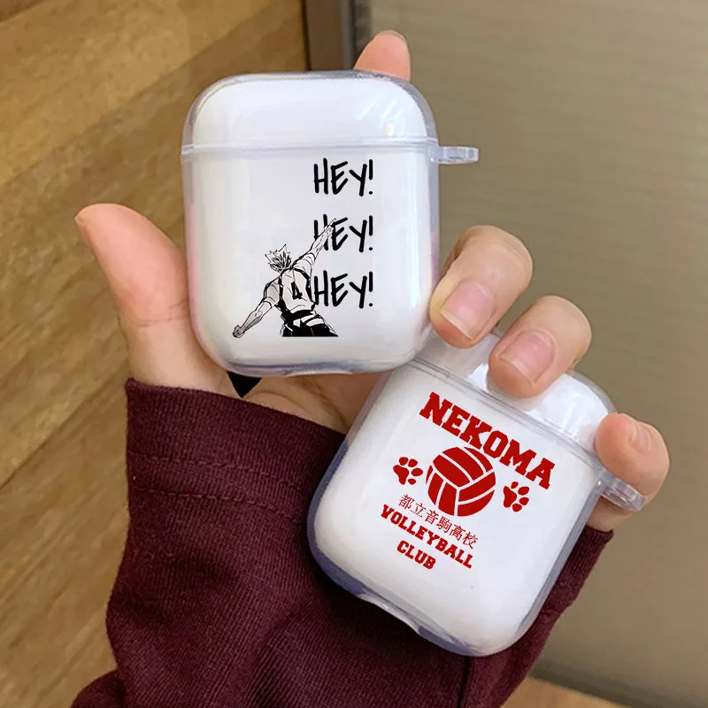HAIKYUU! Чехол Karasuno Nekoma для Airpods 2 3 Pro чехол беспроводных наушников Прозрачный мягкий