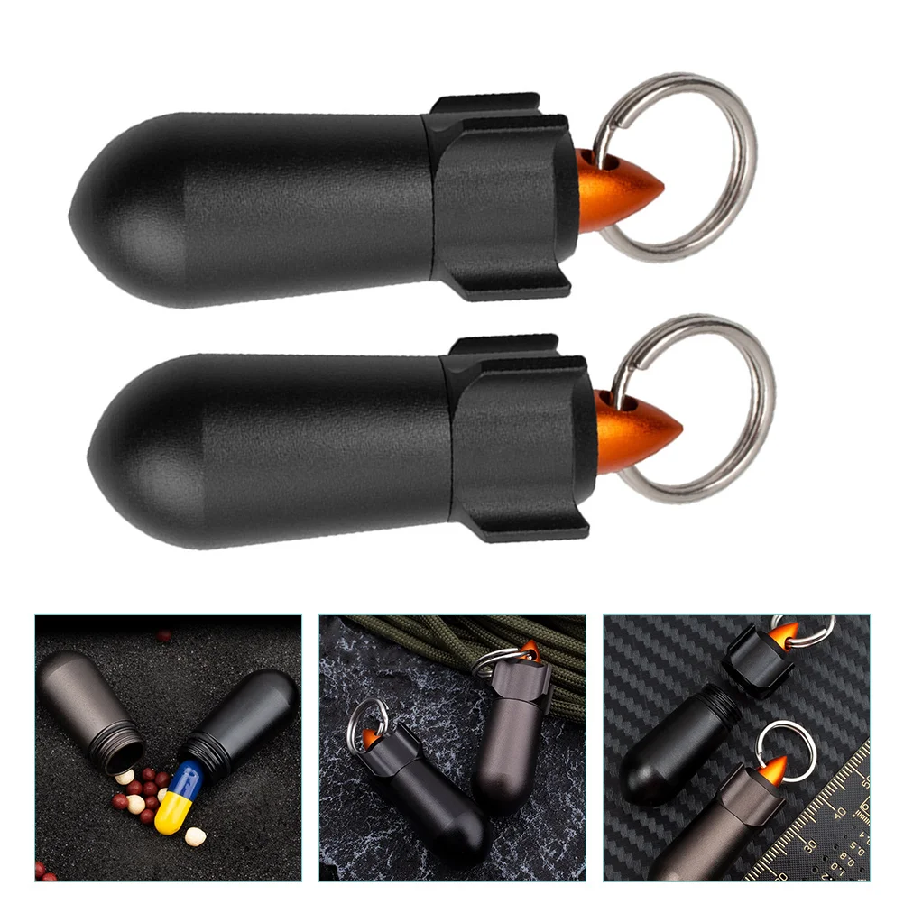 

Metal Box Medicine Case Organizer Holder Pocket Dispenser Portable Pm Am Travel Camping Bottle Mini Keychain Container Small