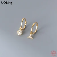 925 sterling silver full aaa crystal asymmetric round fishtail shape ear buckle clip earrings gold jewelry
