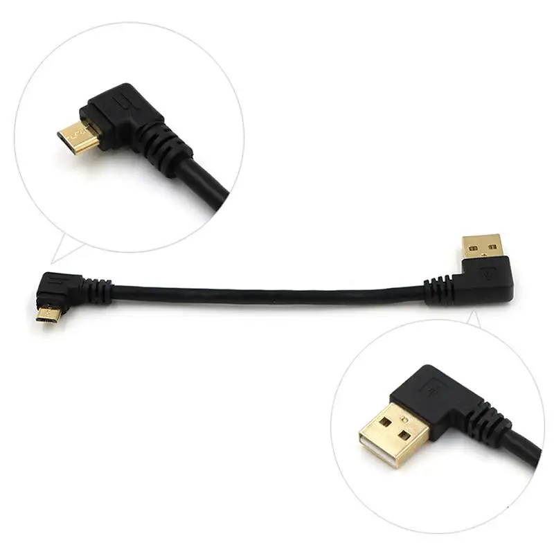 

Double Elbow Mobile Game with Light Data Cable Nylon Braided for Android 90 Degree Fast Charging Cable 2A 1.5m Charger