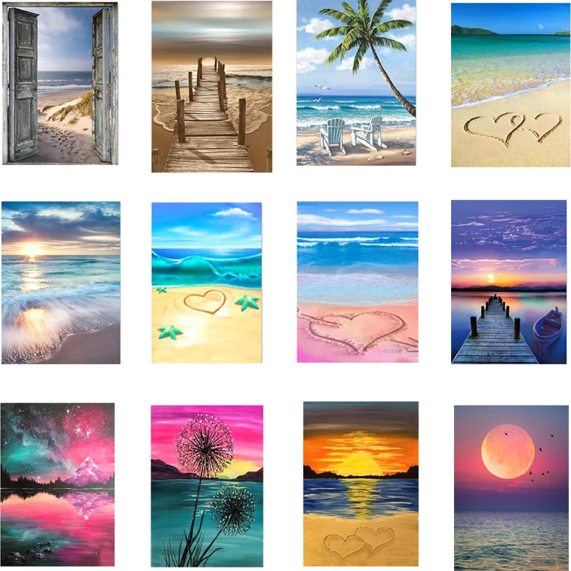 

5d алмазная живопись Diy, пейзаж, Настраиваемые поделки, Круглые Искусственные кресты