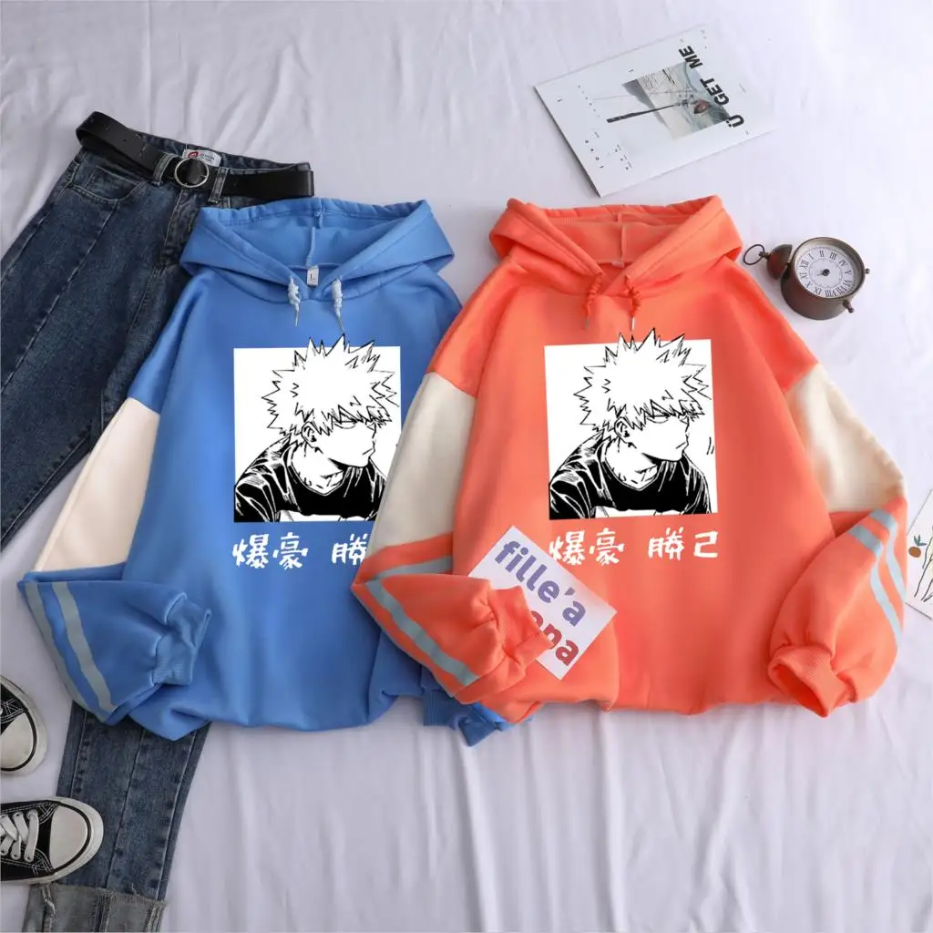 Мой герой Академия Katsuki Bakugo цветные подходящие толстовки Свитшот Harajuku пуловер