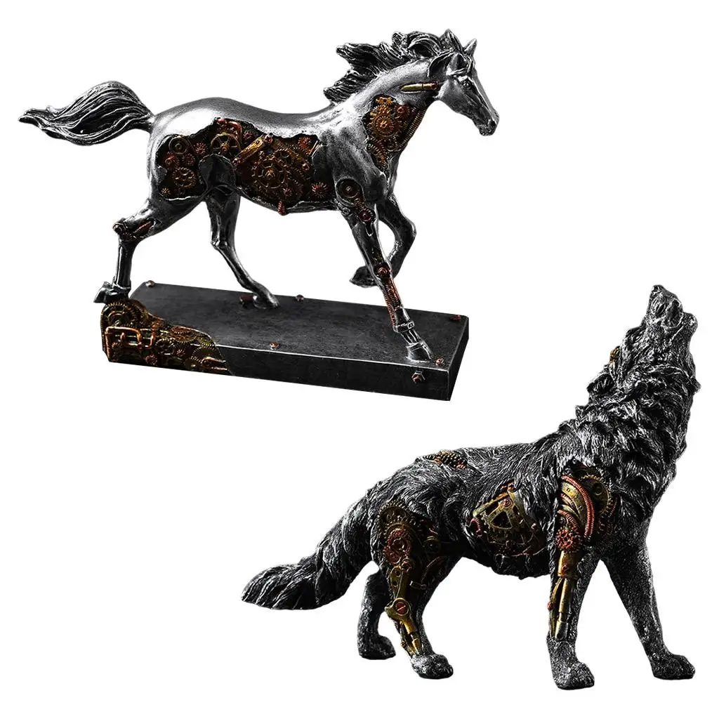 

Миниатюрная фигурка животного, коллекционная полимерная Художественная Скульптура животного, украшения для украшения винного шкафа, полк...