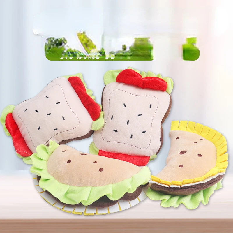 

Pet Supplies Cross-border Amazon Dog Molar Sandwich Jiaozi Bite Sound Plush Toys