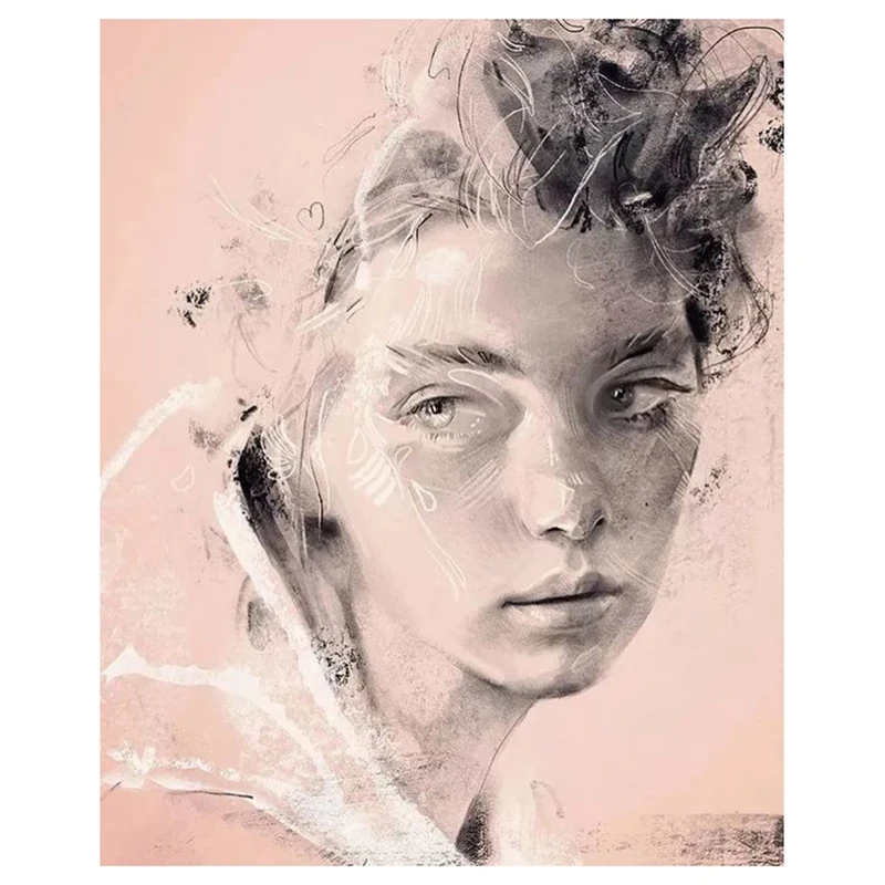 

Алмазная живопись «сделай сам», художественный портрет, алмазная вышивка, круглая полимерная Алмазная вышивка крестиком, домашний Настенн...