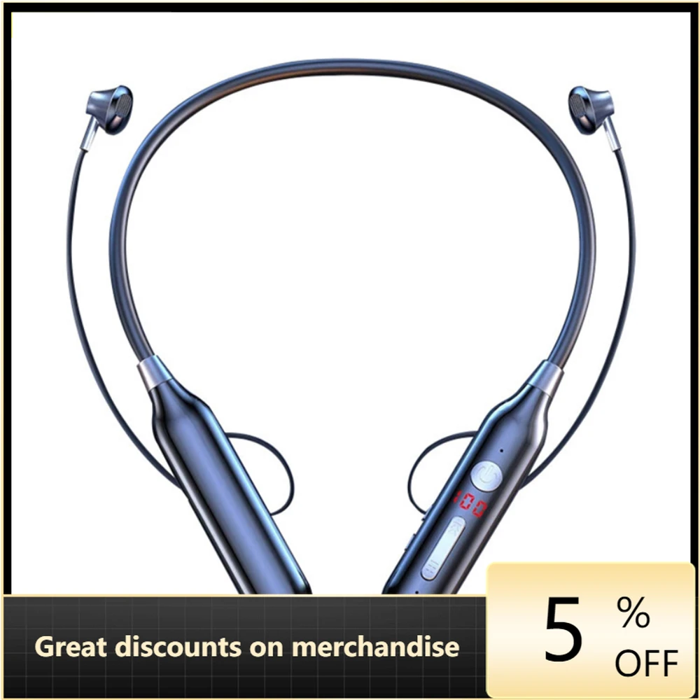 

TWS Wireless Bluetooth Earphone Magnetic Suction HiFi Sound Stereo Earbud Neckband Headphone Waterproof Sports Headset With Mic