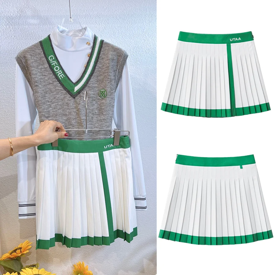 2022 New women's golf shorts fashion skirt Women's pleated skirt outdoor sport lace design pleated skirt