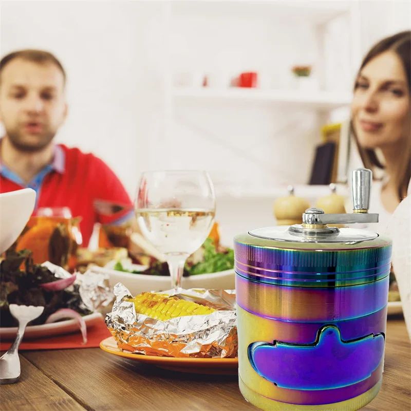 Металлическая мельница для специй с ручкой 4-х слойная 2 5 дюйма выдвижным ящиком