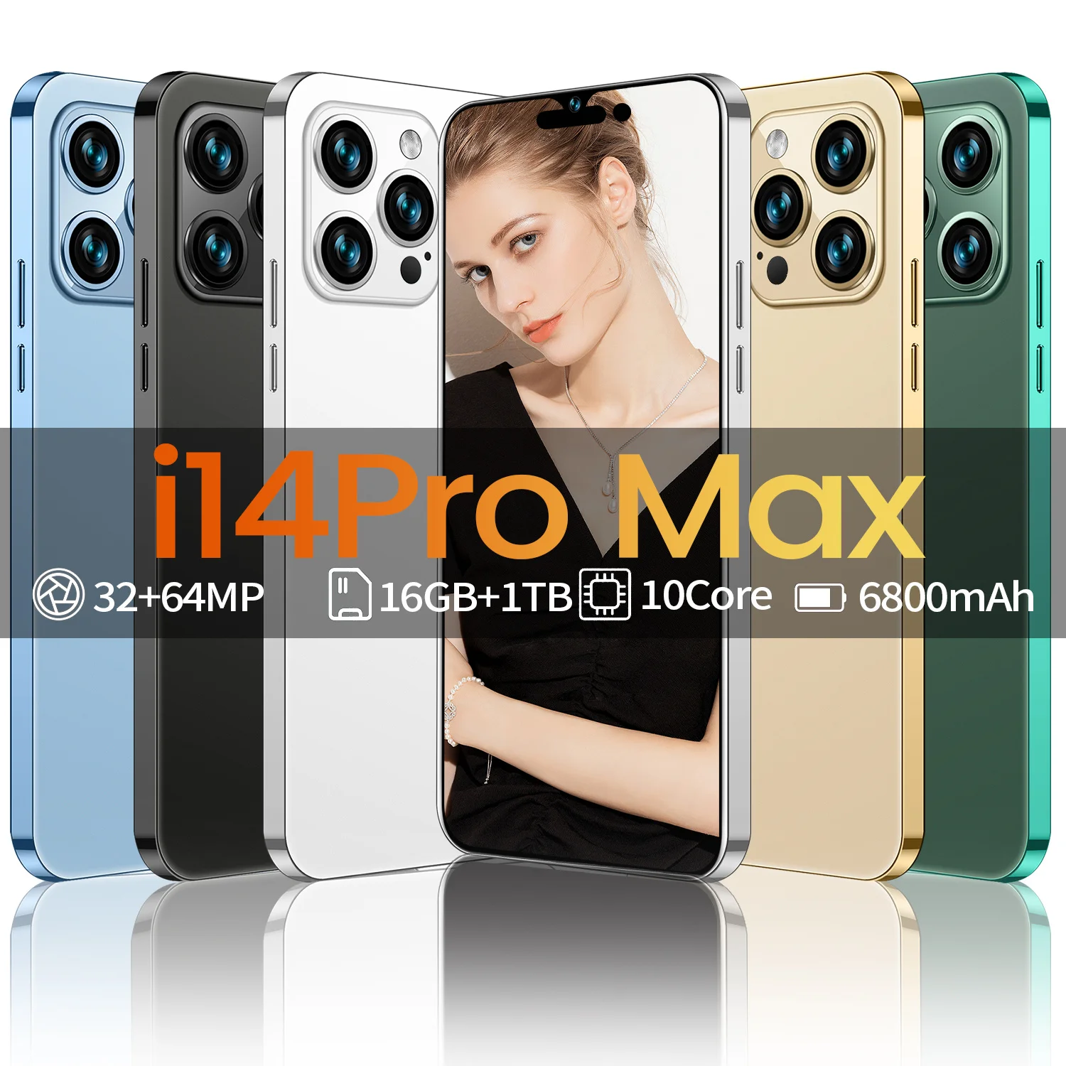 

Новое поступление! Смартфон i14 Pro Max, 6,7 дюйма, 16 ГБ + 1 ТБ, 10 ядер, 4G/телефон, Face ID, HD экран, телефон