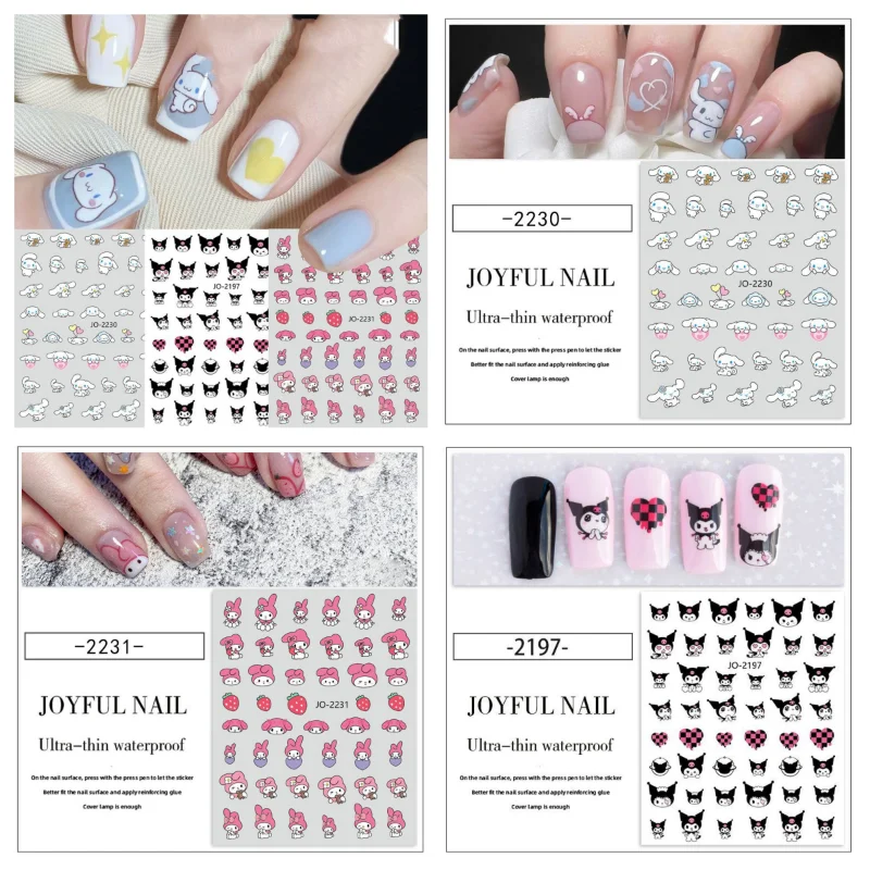 

Sanrio anime kawaii surrounding Cinnamoroll Kuromi My melody nail art sticker cute cartoon nail decoration durable waterproof