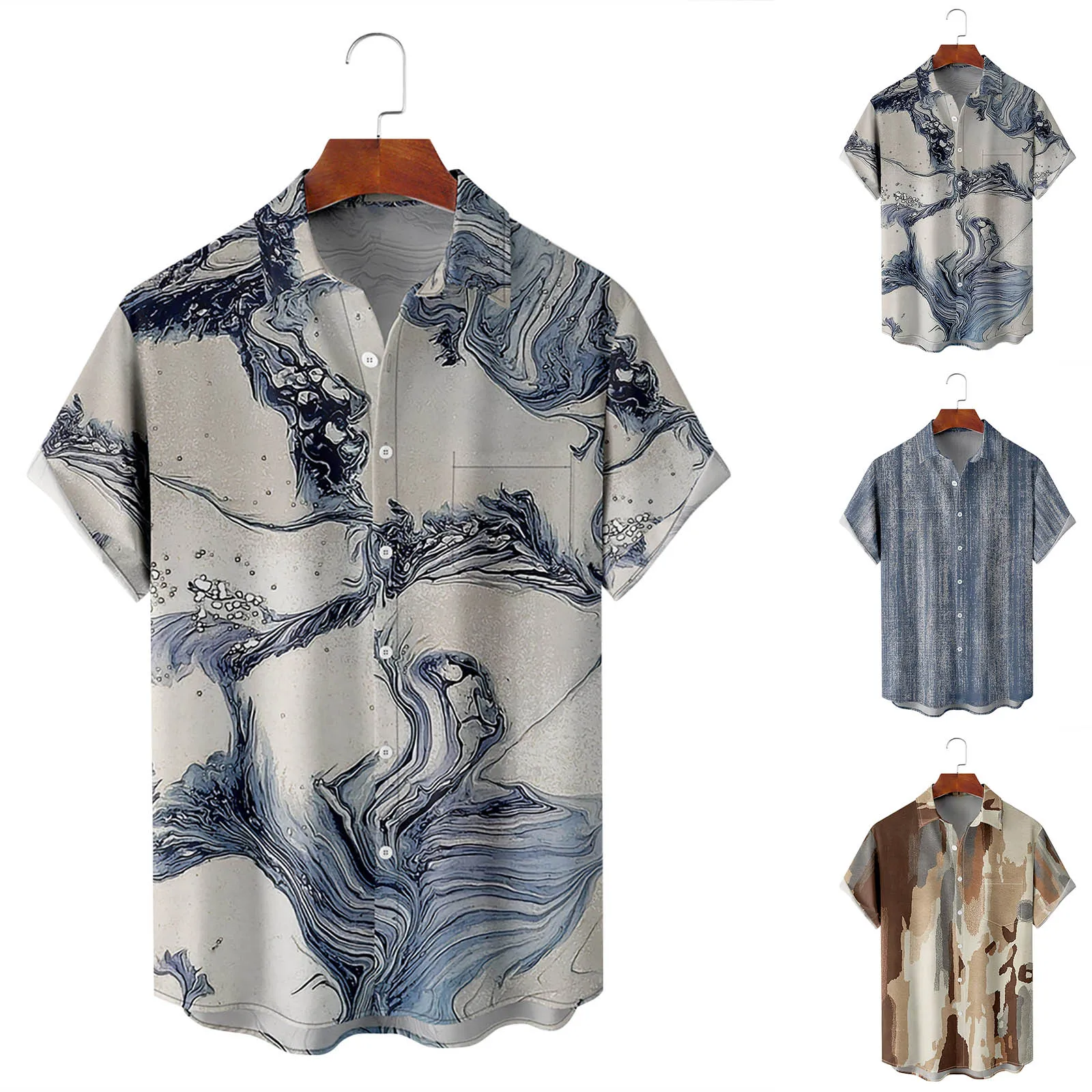 

2023 3D Print Painting Floral Hawaiian Shirt Men Women Turn Down Collar Vintage Street Men's Casual White shirt Vintage Print