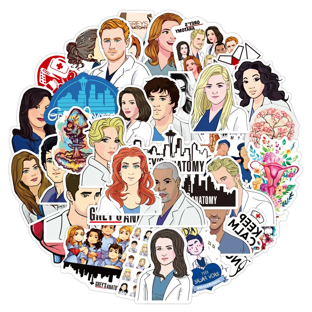 

C2658 TV Show Greys Anatomy Waterproof Stickers Kids Toy Sticker for DIY Luggage Laptop Skateboard Car Decor Funny Sticker